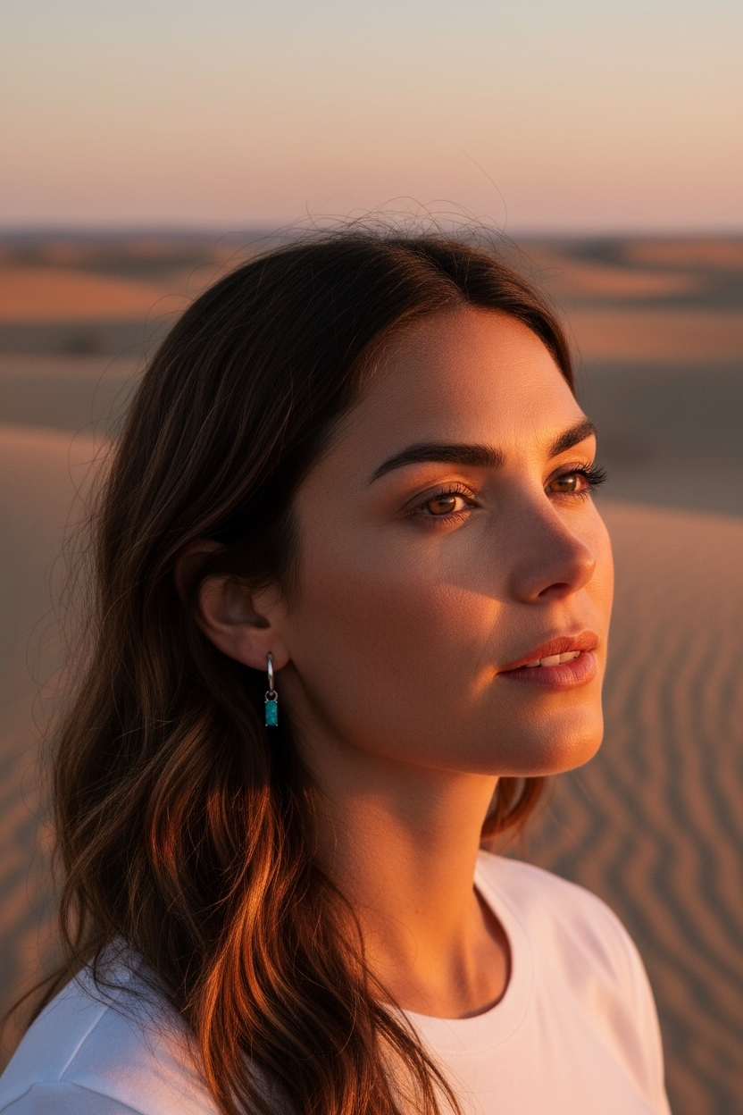 Sea Light Opal Hoops