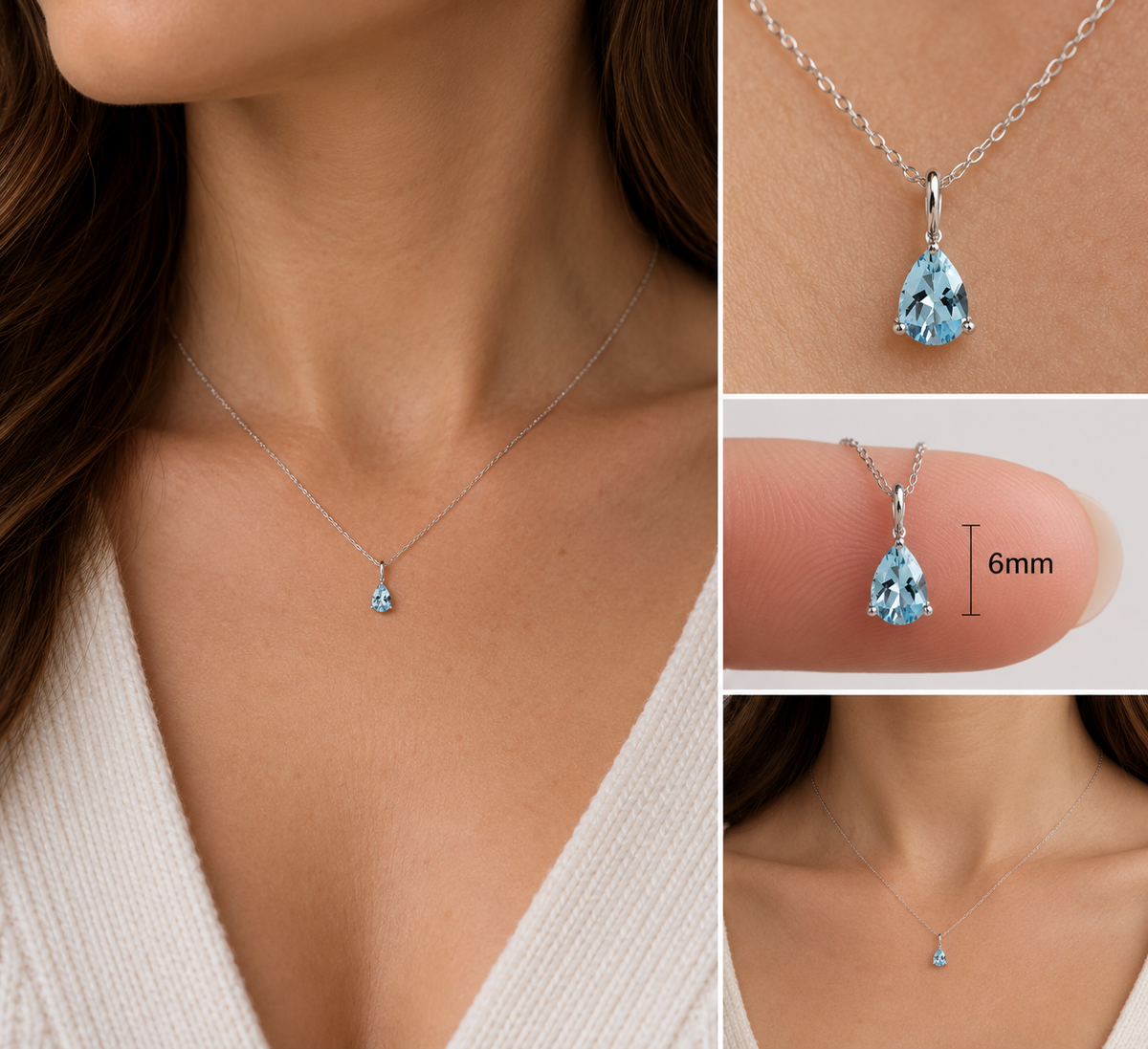 Crolyn Blue Topaz Pear-Shaped Pendant