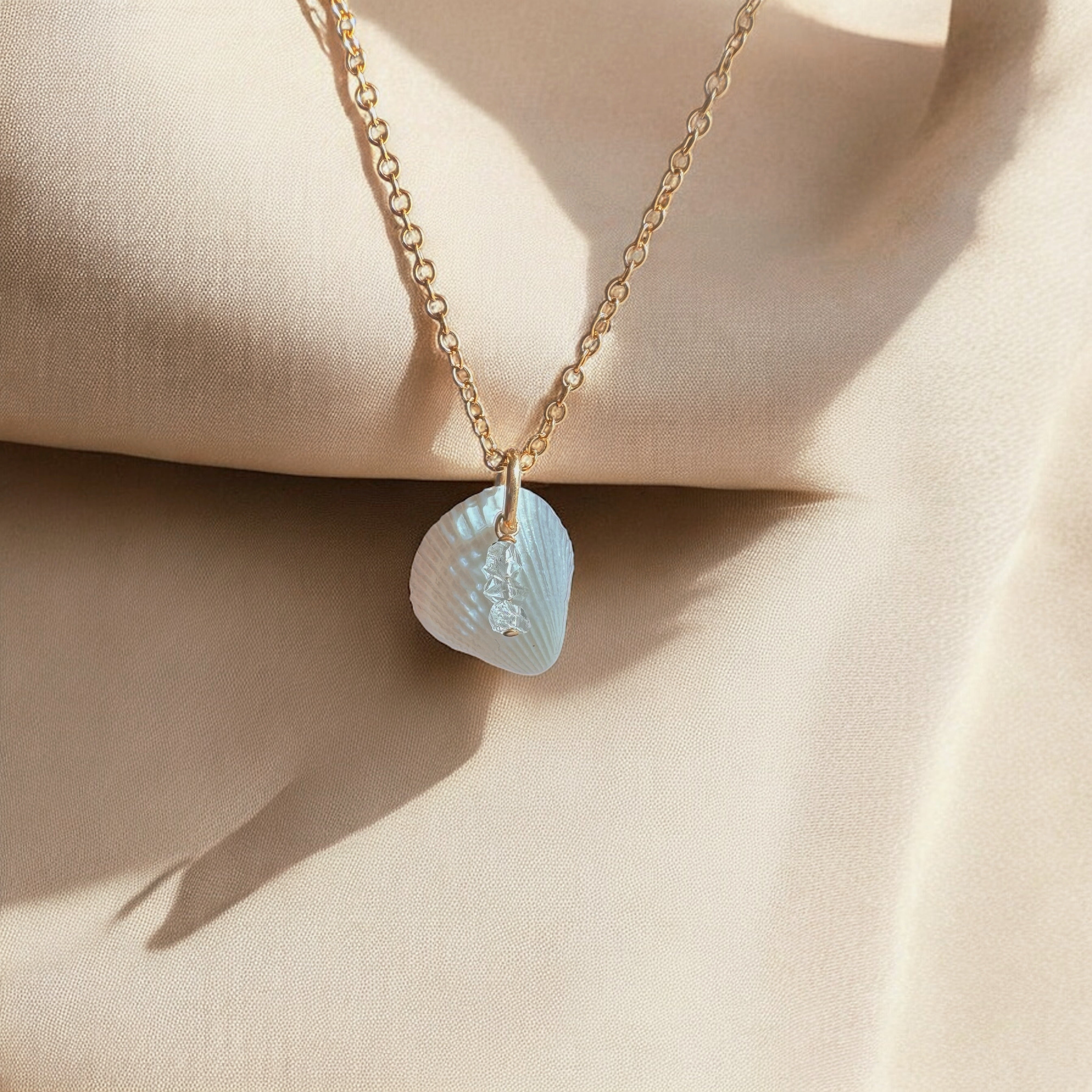 Inchydoney Herkimer Diamond Shell Necklace