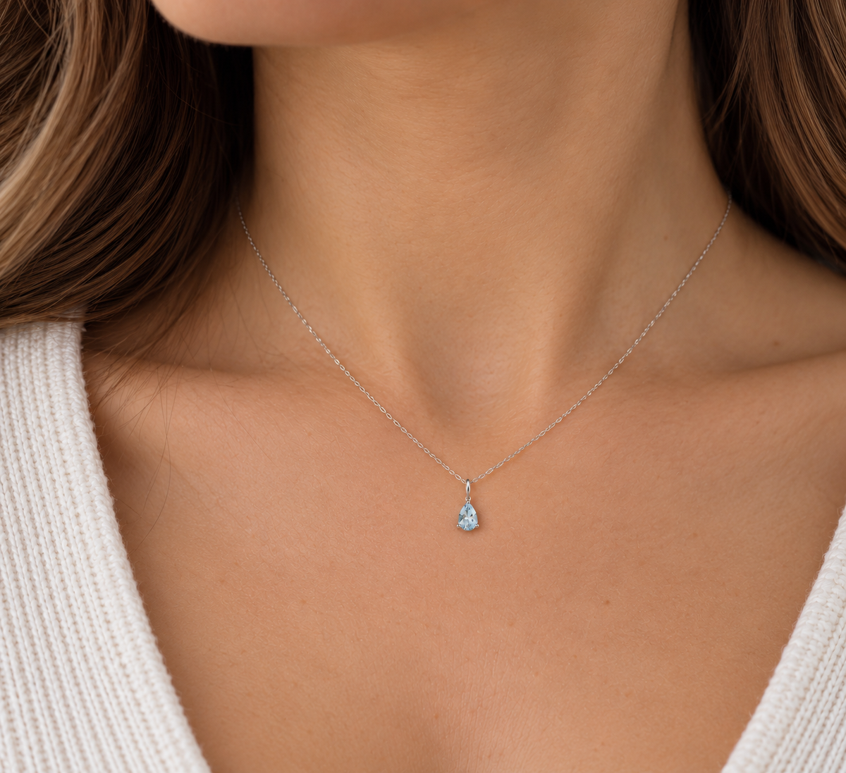 Crolyn Blue Topaz Pear-Shaped Pendant