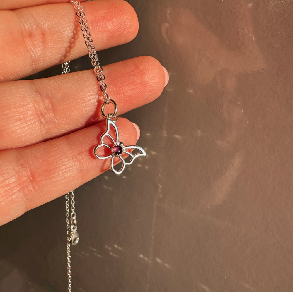 Pink Tourmaline Butterfly Talisman
