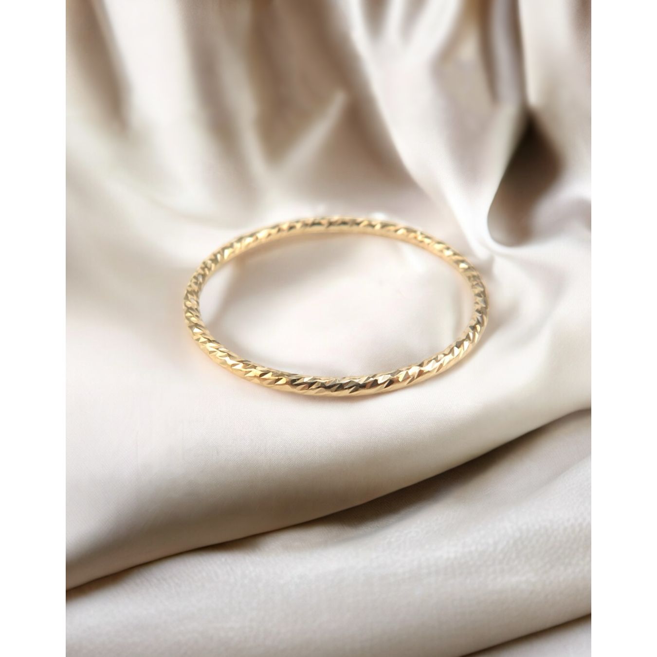 Crolyn sparkle texture stack Ring - Gold