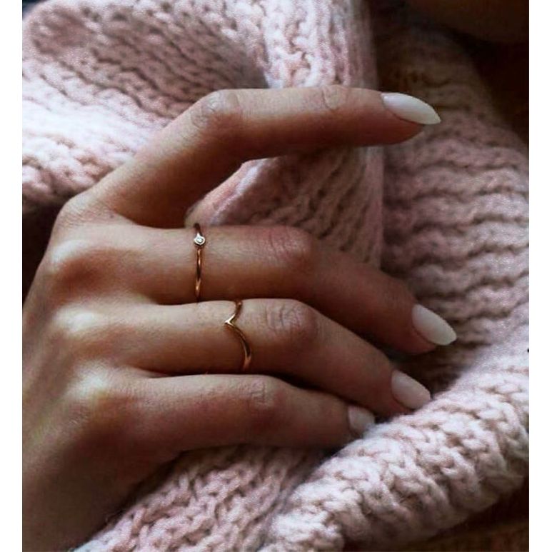 Wishbone Crolyn stack Ring - Silver