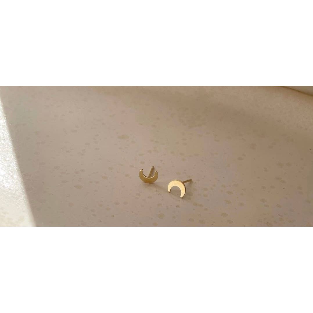 You are the Moon  Gold Studs
